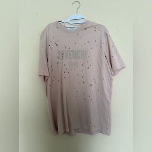 Givenchy Light Pink Distressed Jersey Top